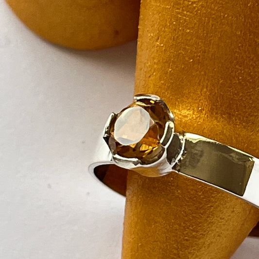 'Banba' Citrine Gemstone Ring in solid sterling silver